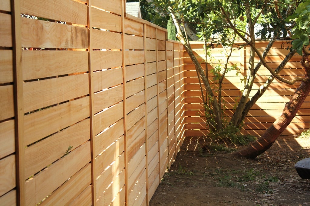 Horizontal deals cedar fence