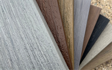Composite boards in a line